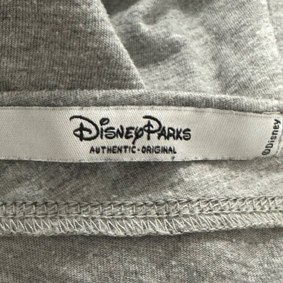 Disney Parks Mickey Mouse Womens M Gray & Black V-Neck Graphic Cropped T-Shirt - Picture 5 of 5